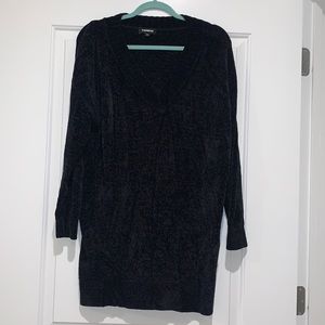 Express - Black Chenille Oversized Sweater Dress (Size S)